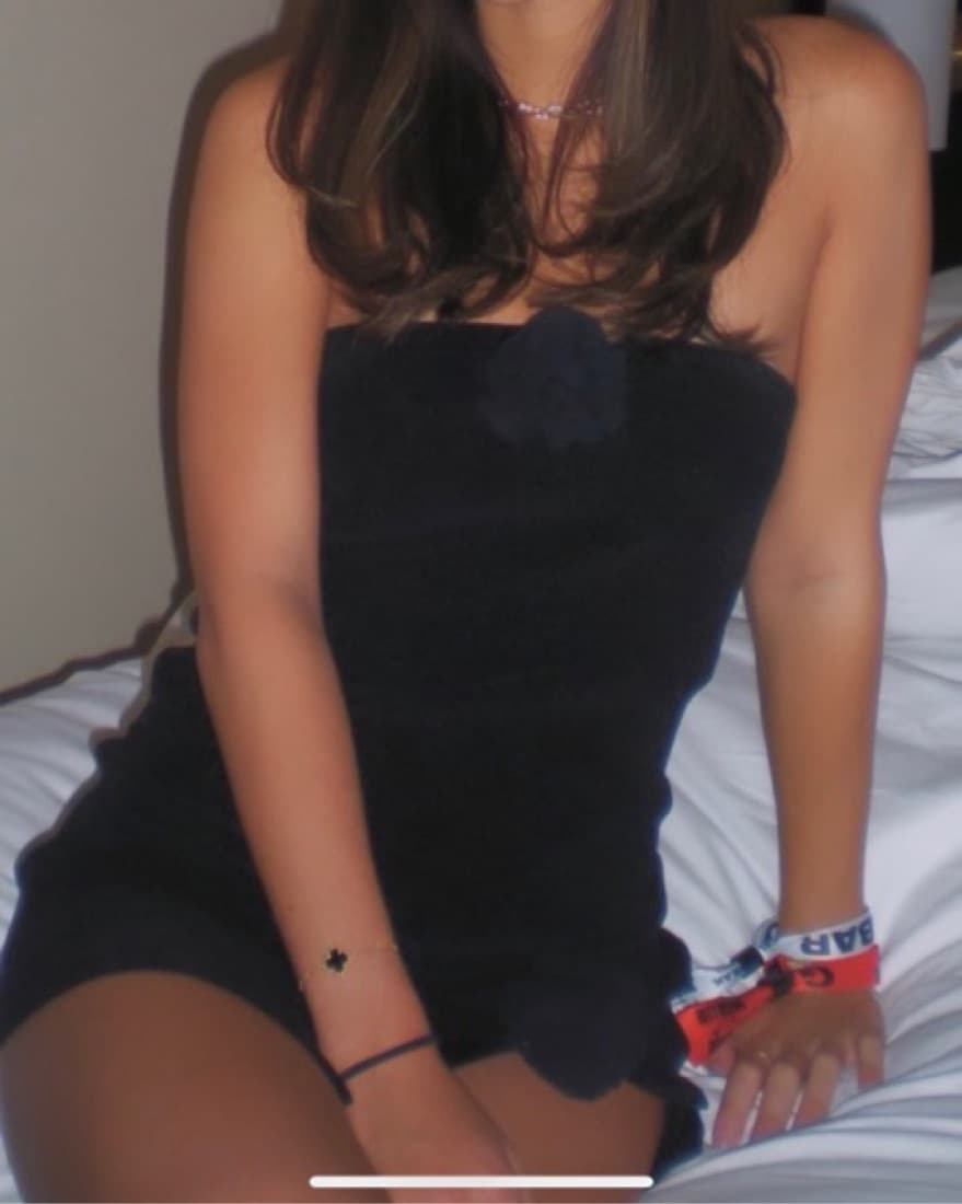 With Jean Black Strappless Mini Dress - Image 2
