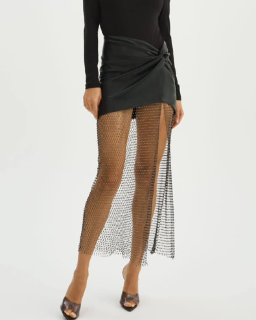 Lamarque Faux Leather Skirt Fishnet - Image 2