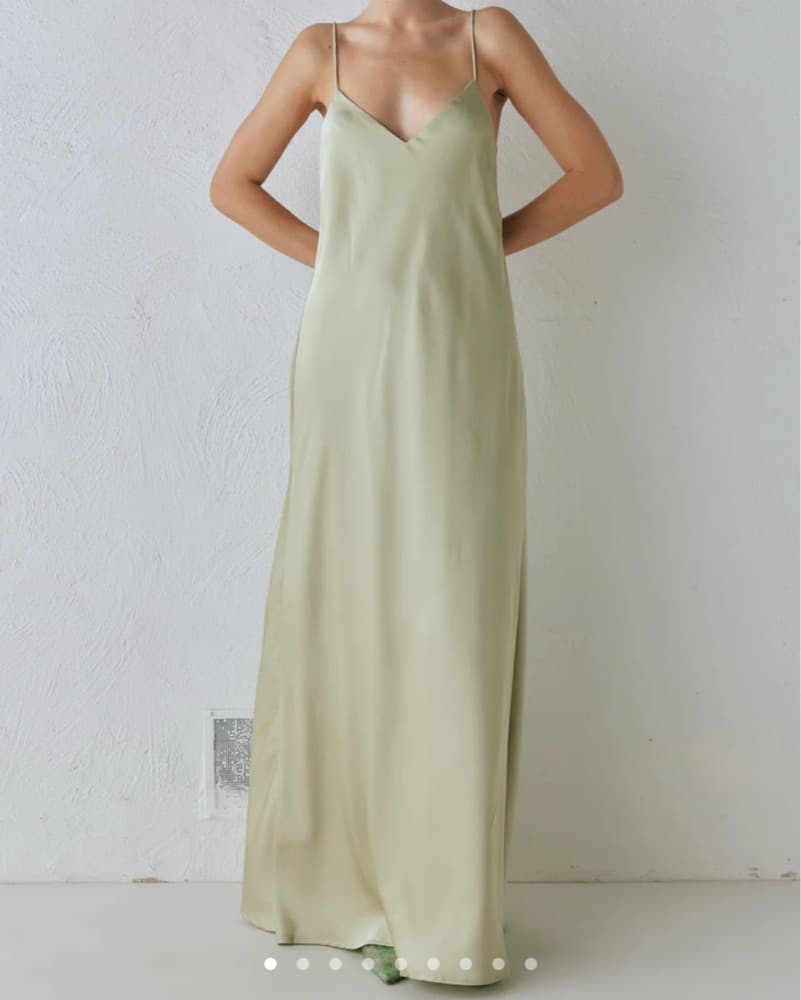 Vrg Grl Ida Satin Maxi Dress - Sage  - Image 1