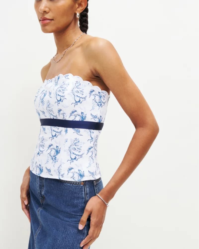 Floral Strapless Top - Image 2