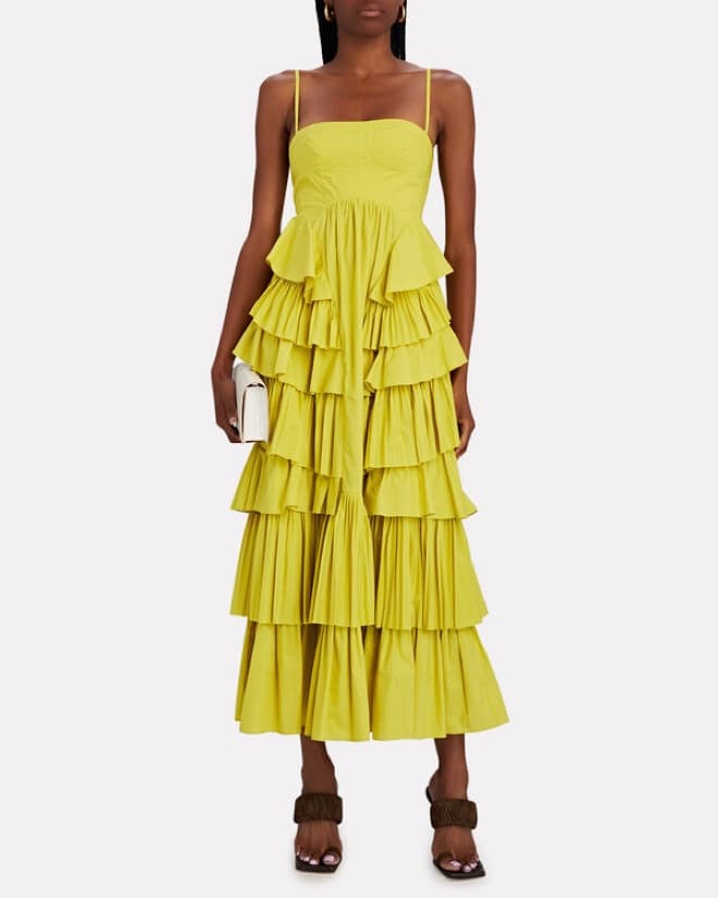 Ulla Johnson Avery Tiered Poplin Dress - Image 1
