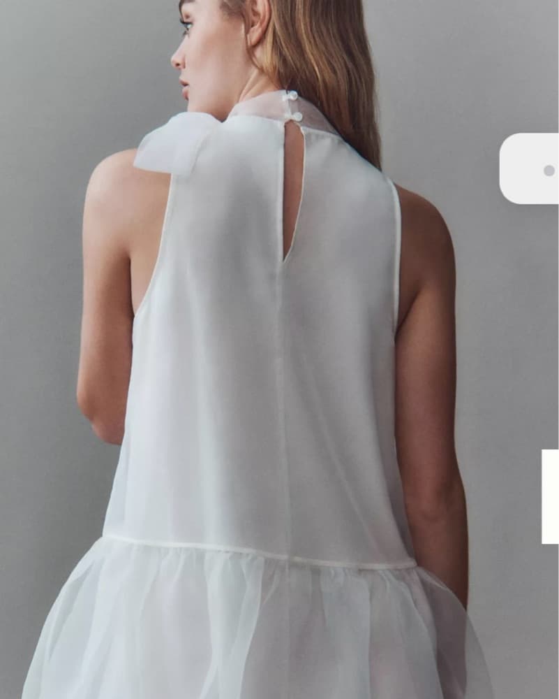  BHLDN SOPHIA HIGH-NECK BOW-TIE ORGANZA  - Image 4