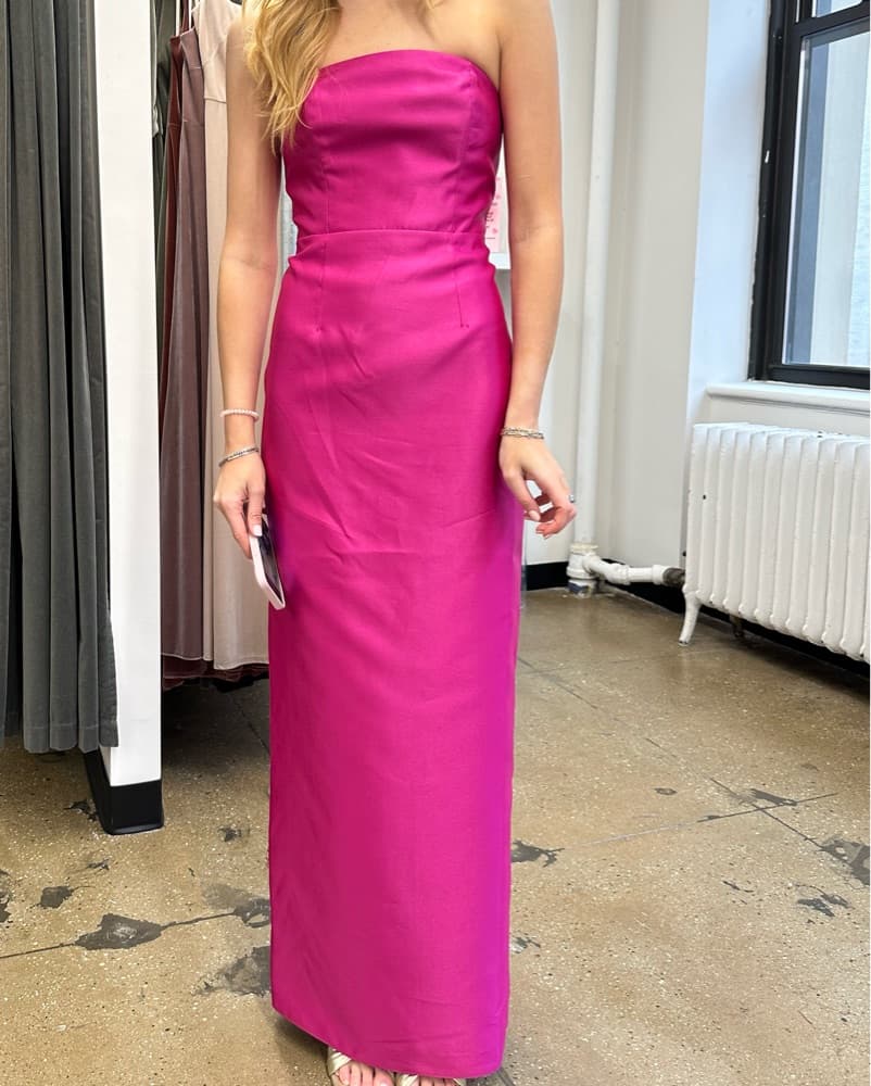 Alfred Sung Hunter green strapless Gown - Image 5