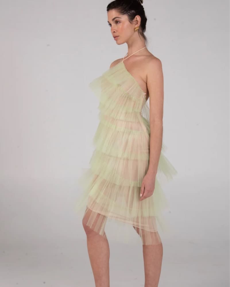 The Bar Flowing Ruffled Halter Dress  - Image 6