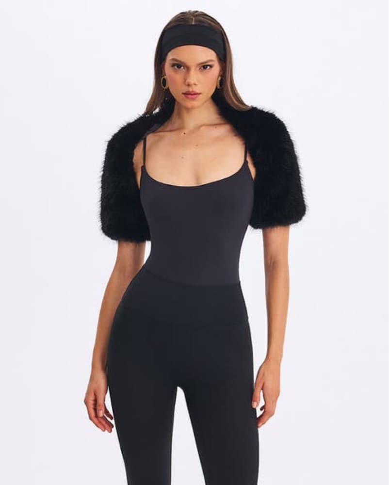 Faux Fur Shrug Top (Miss Circle) - Image 3