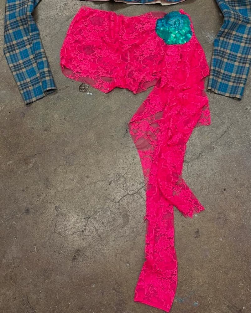 Charli XCX pink lace shorts size small  - Image 2