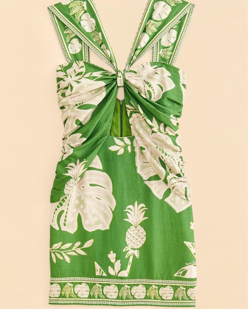 Farm Rio Green Lace Monstera Mini Dress  - Image 5