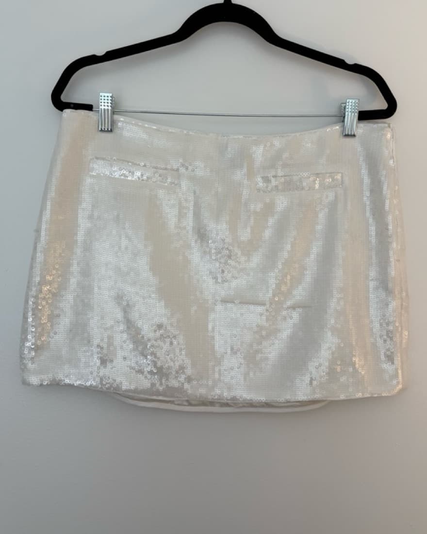 Theory Sequin White Mini Skirt - Image 3