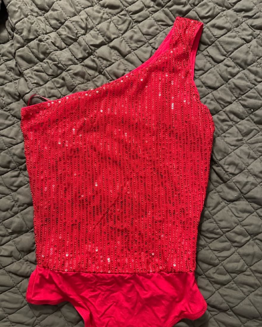 Red Superdown Sequin Bodysuit - Image 5