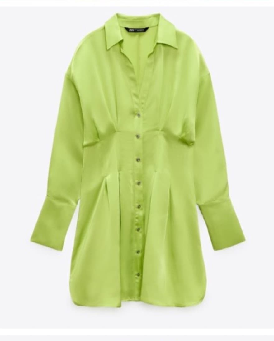 Satin Effect Shirt Dress - Image 2