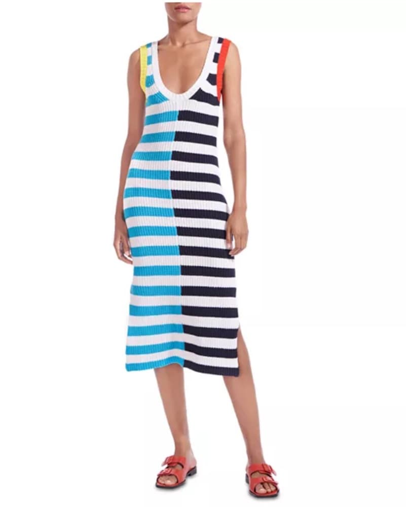 STAUD Seashore Striped Knit Dress - Image 2