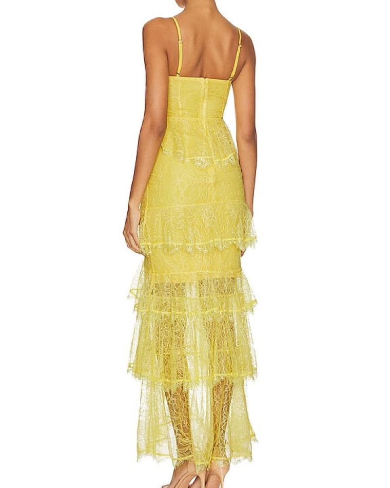 Majorelle Zelda Fitz Gown in Lemon Yello - Image 2