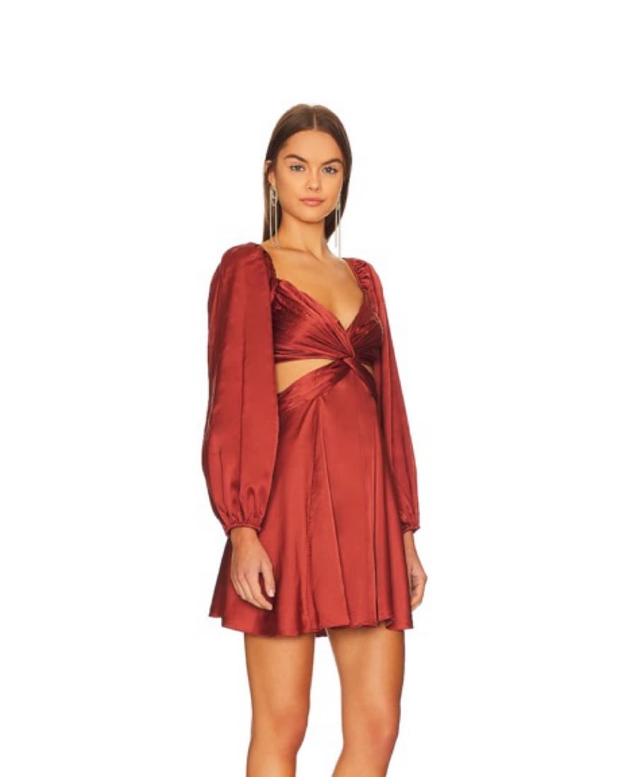 ASTR Burnt Orange Cut Out Dress - Image 2
