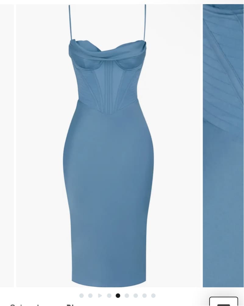 House Of CB Blue Myrna Satin Corset Dres - Image 3