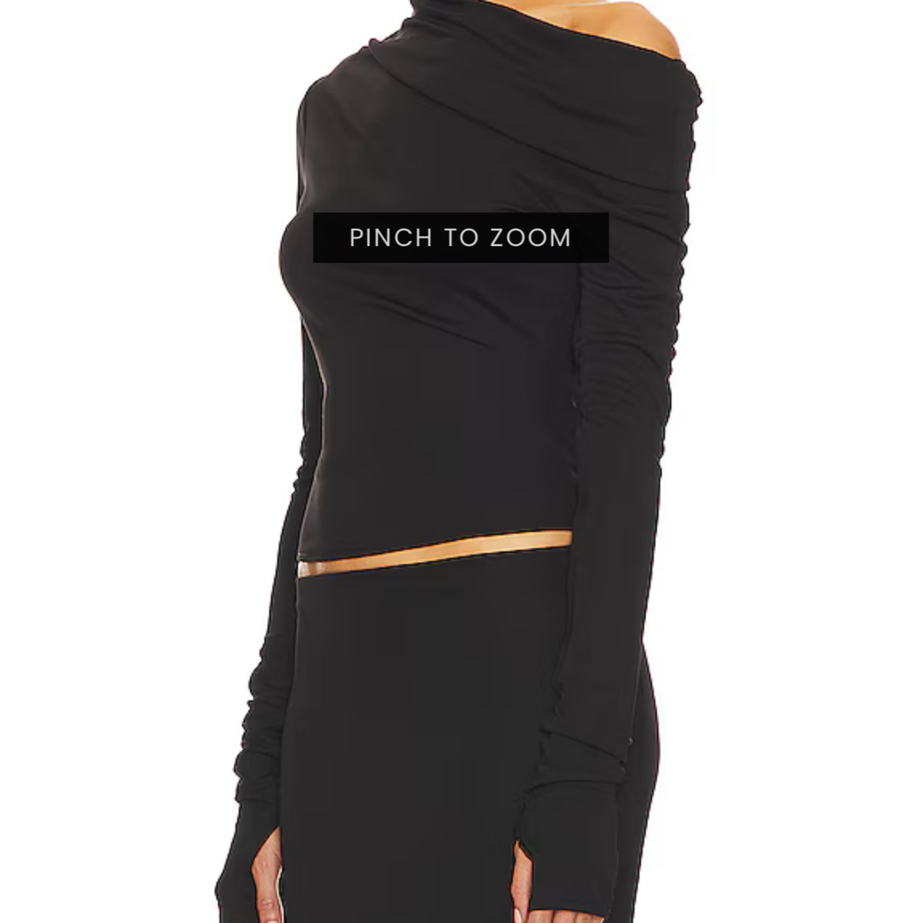 Helsa Matte Jersey Drape Shoulder Top - Image 2
