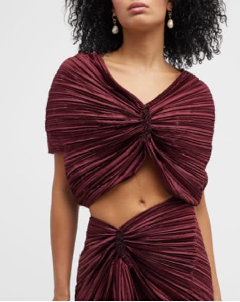 Cult Gaia Pleated Off Shoulder Top - Image 4