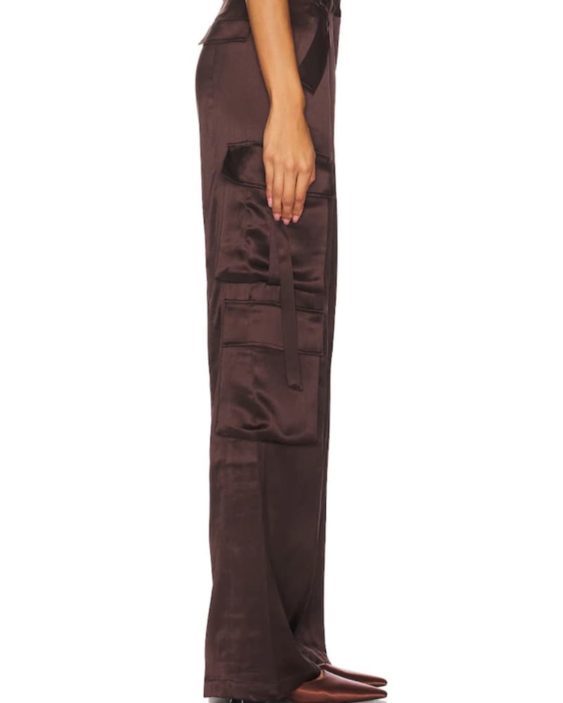 Retrofete Andre Satin Pant - Dark Brown - Image 4