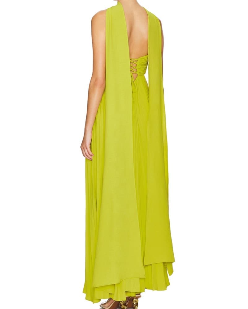 Delfi Dapheni Dress In Chartreuse - Image 6