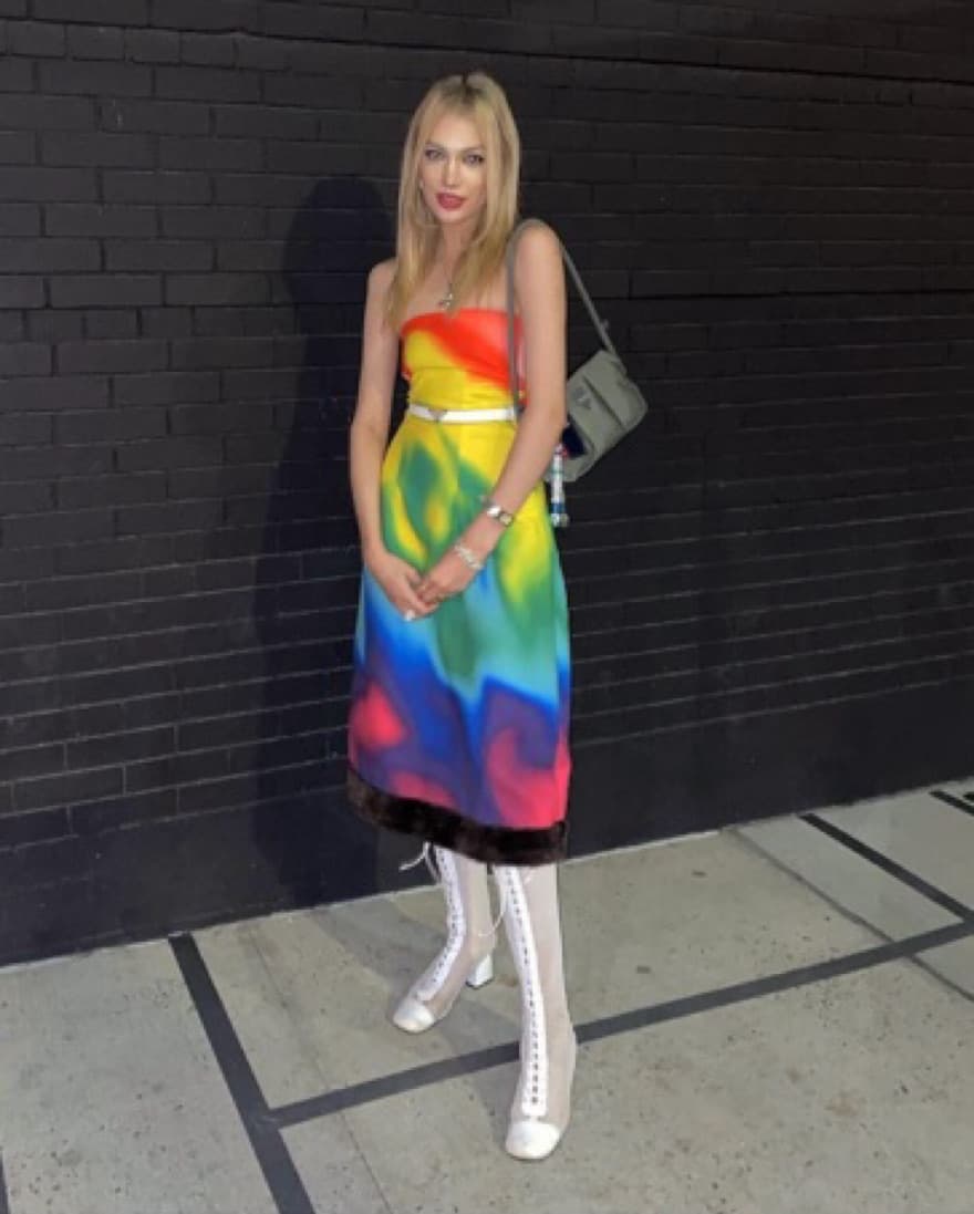 CULT FORM MIDI RAINBOW DRESS WITH FUR - Image 3