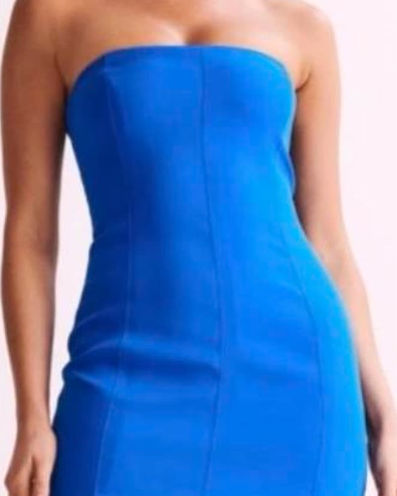 Meshki Cobalt Blue Strapless Mini Dress - Image 2