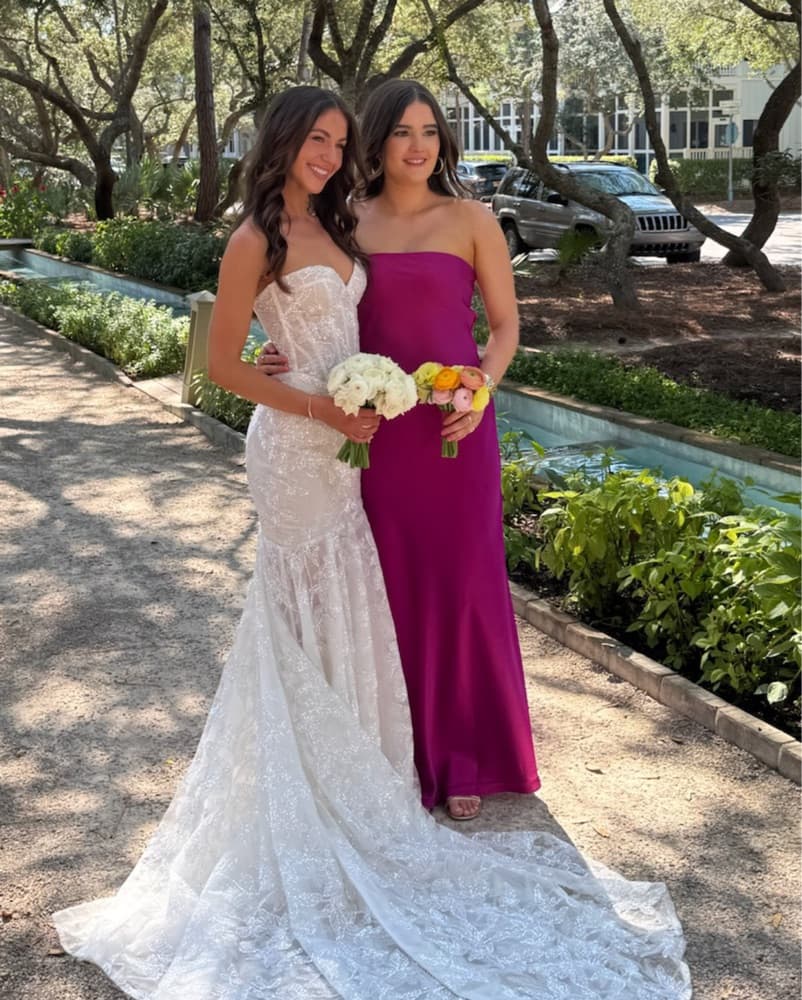 Strapless Fuchsia Gown - Image 5