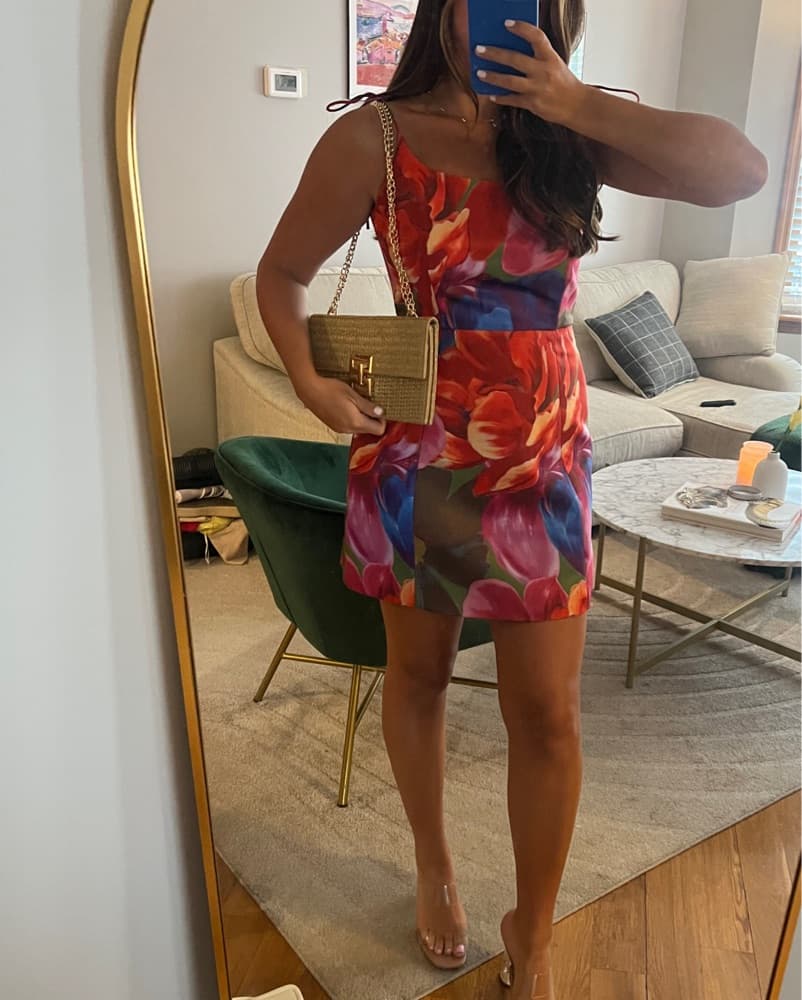 Floral Mini Dress with tie straps - Image 2