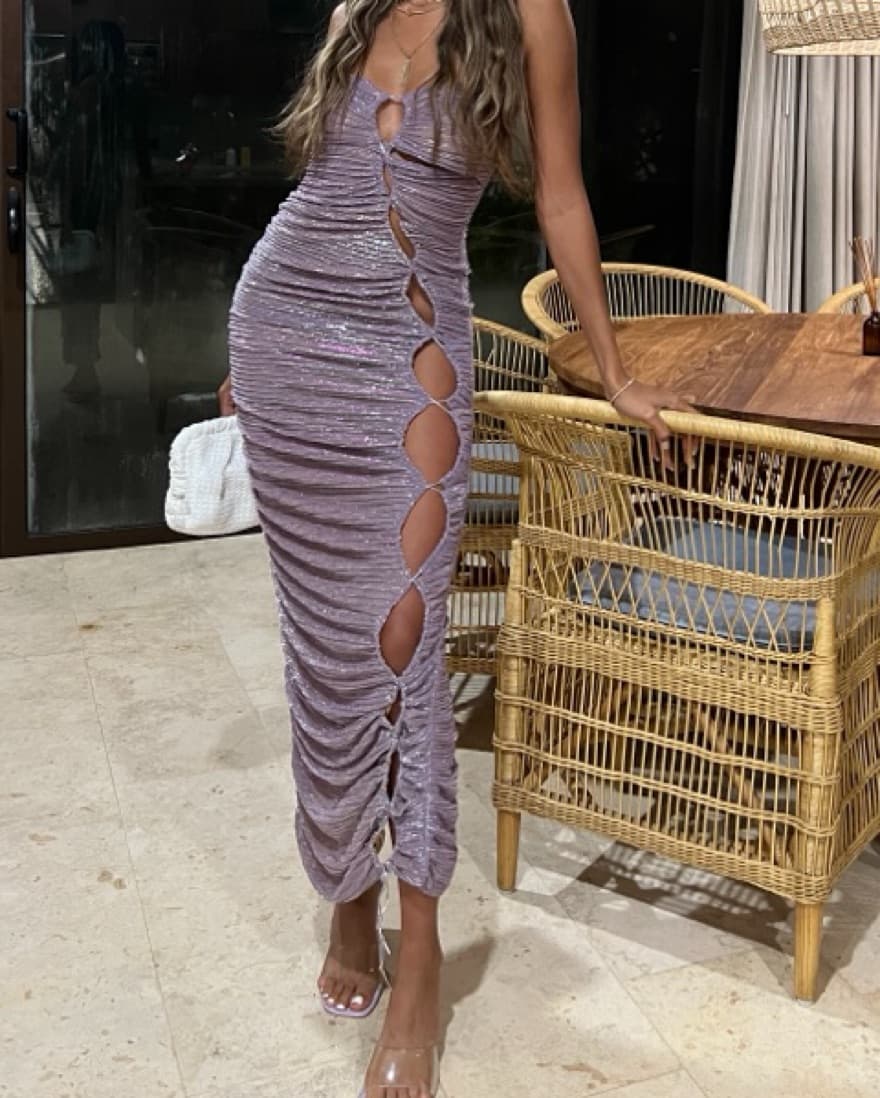 Miss Circle Parris Purple Cutout Dress  - Image 1