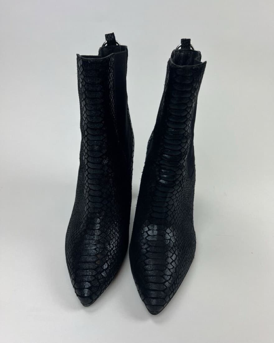 Paige Kingstone Black Snake Heel Boot - Image 3