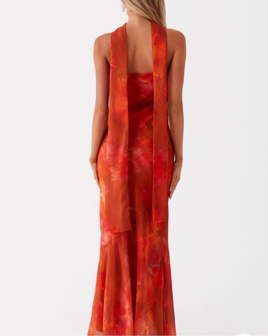 Amber Strapless Maxi Dress With Scarf - Image 3