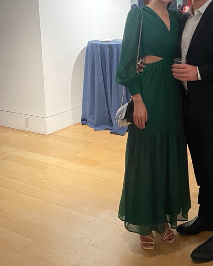 WAYF Green Cut Out Tiered Maxi Dress - Image 2