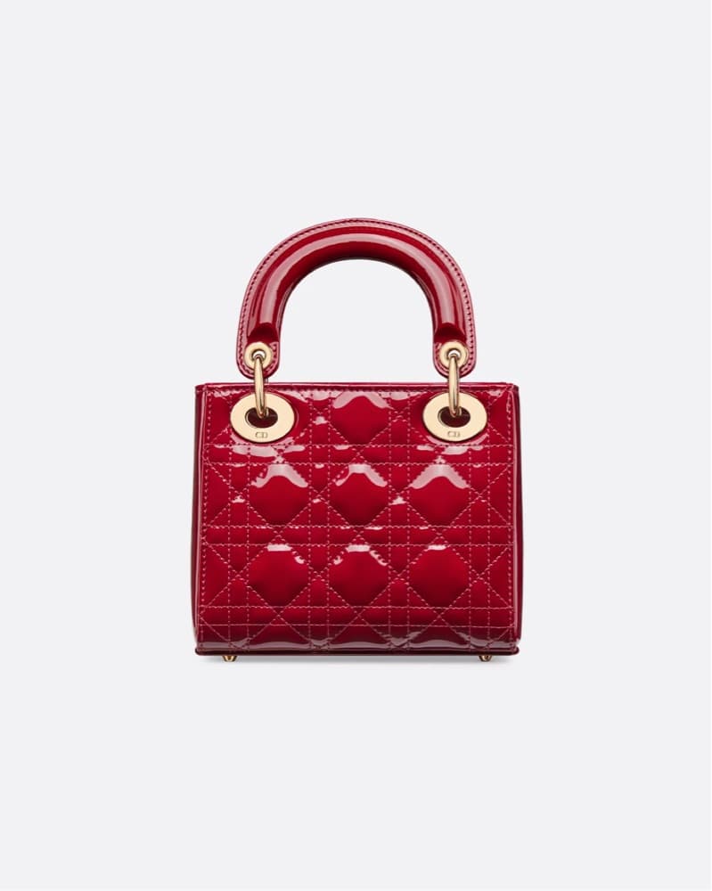 Mini Lady Dior Cherry Red Patent Cannage - Image 2