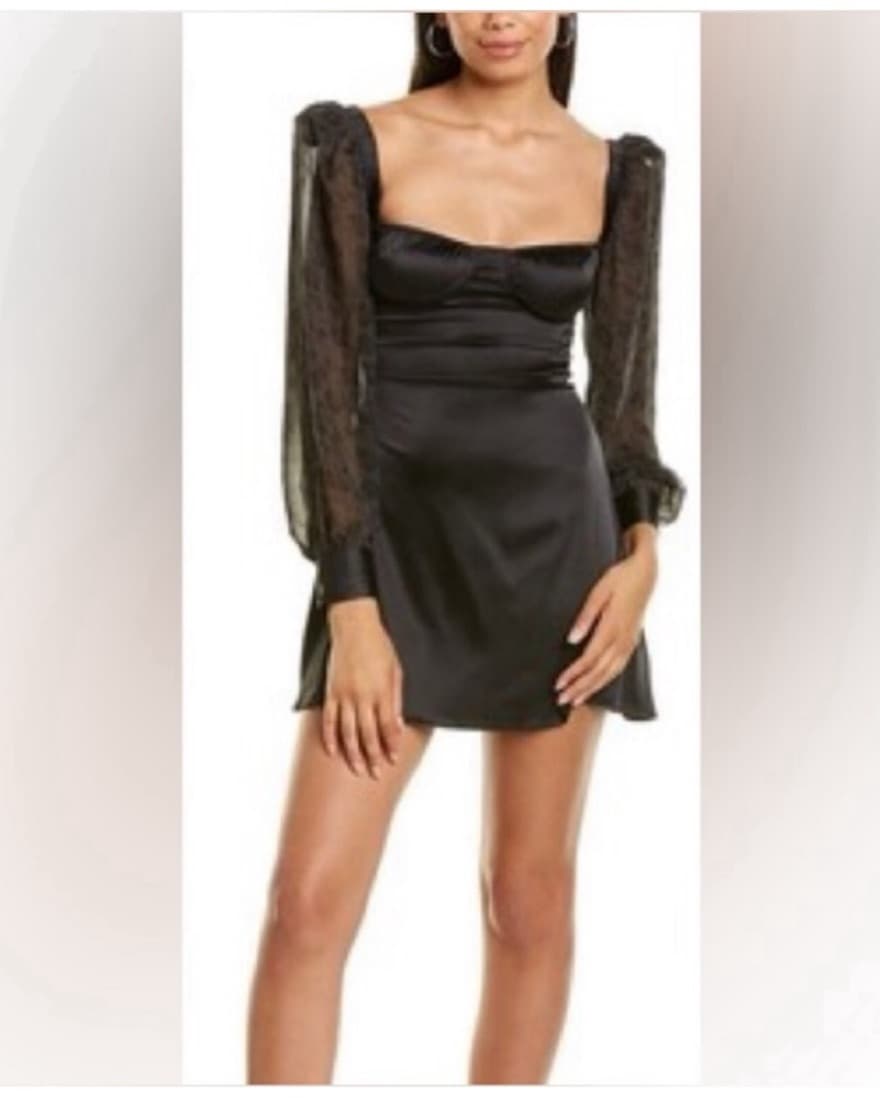 Weworewhat Black Puff Sleeve Mini Dress - Image 5