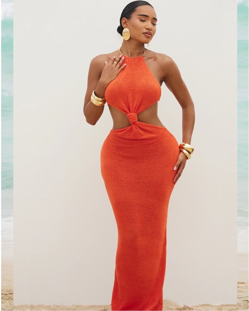 Captivating Orange Maxi Dress - Image 1