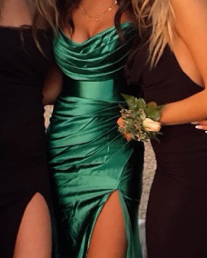 Satin Emerald Gown - Image 2