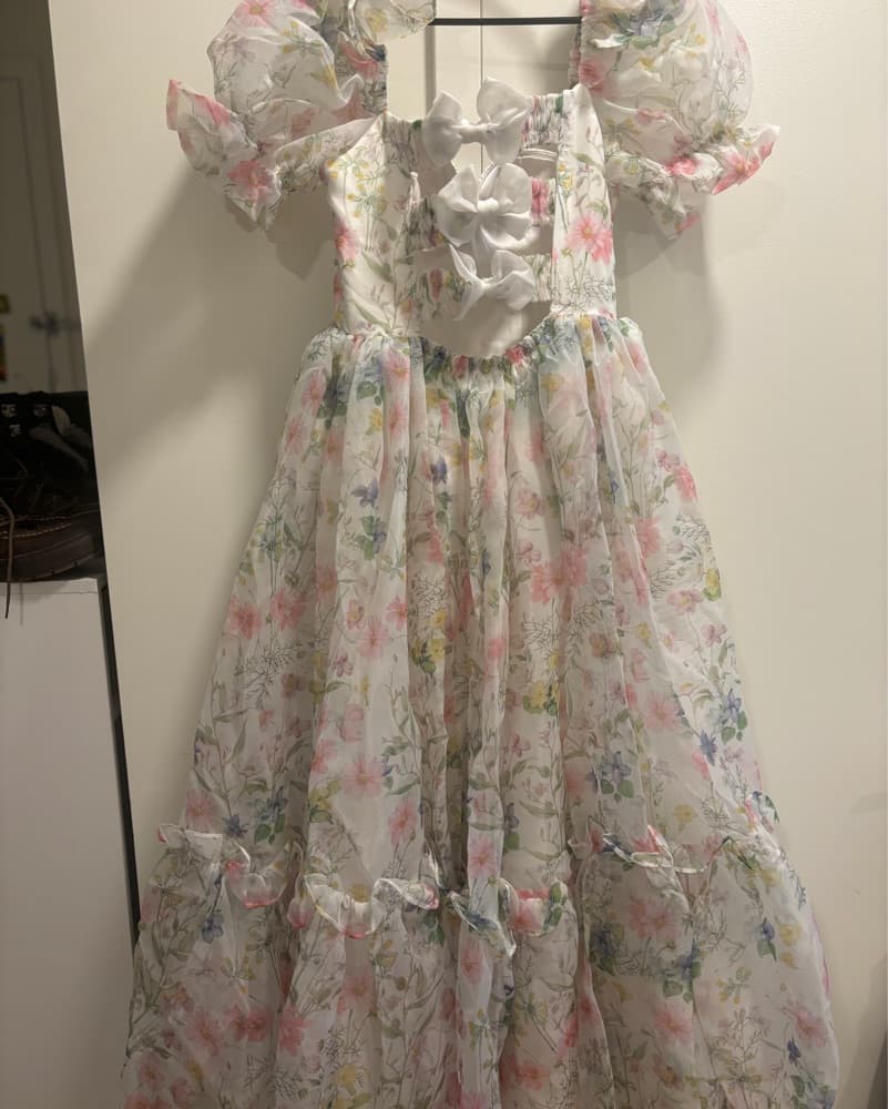 Floral Puff Sleeve Midi Dress - Image 4