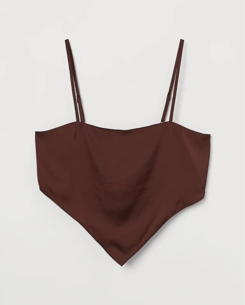 Chic Chocolate Brown Satin Top - Image 1