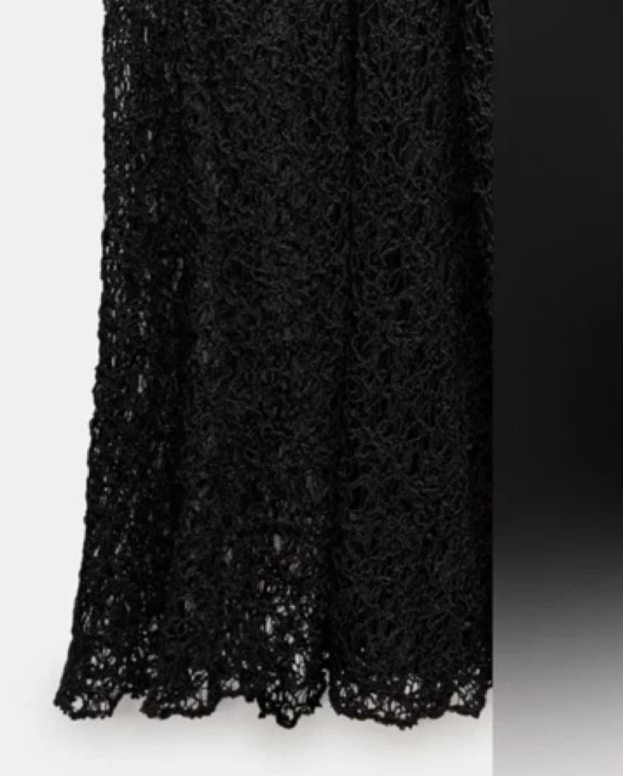 Zara Off The Shoulder Black Lace Dress - Image 4