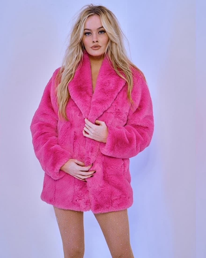 Pink Faux Fur Jacket - Image 1