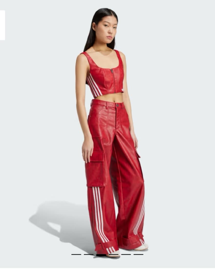 Red Leather Adidas High-waisted Wide Leg by Adidas | Pickle