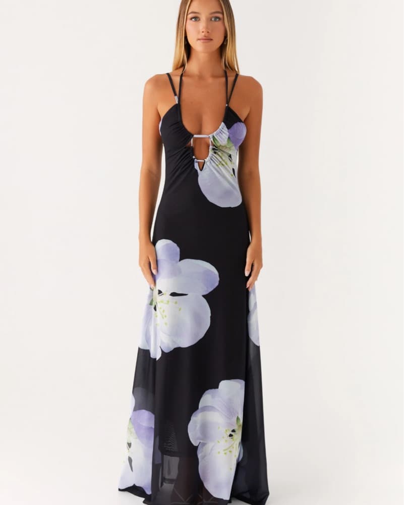 Enrika Flower Print Maxi Dress - Image 1