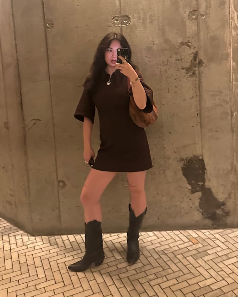 Ganni Collared Brown dress - Image 3
