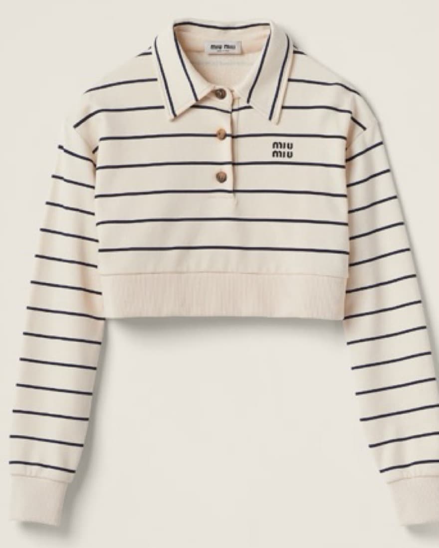 Miu Miu Cotton fleece polo shirt - Image 4