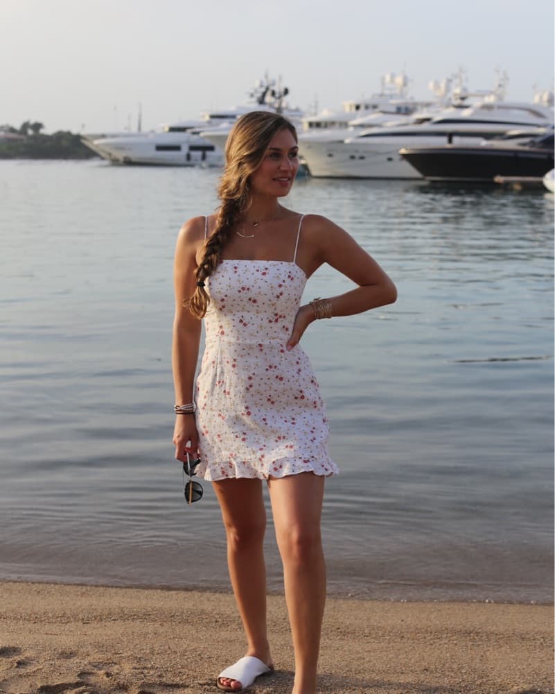 Reformation White Floral Mini Dress - Image 1