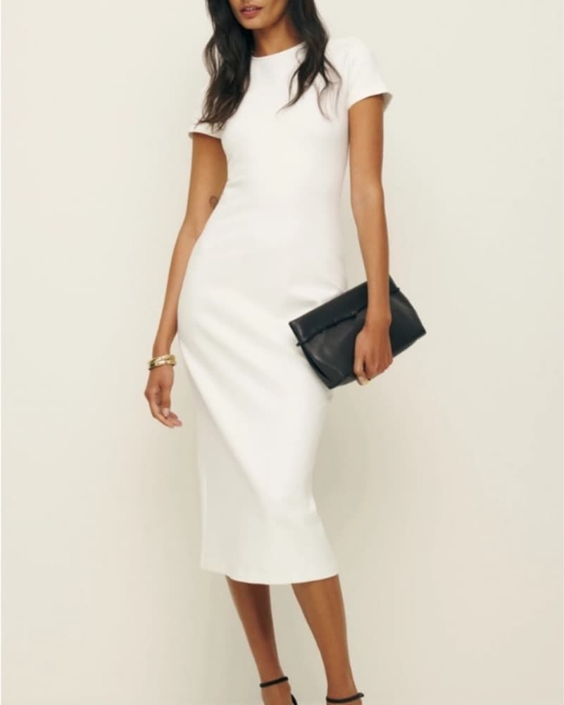 Reformation Elona Knit White Dress - Image 2