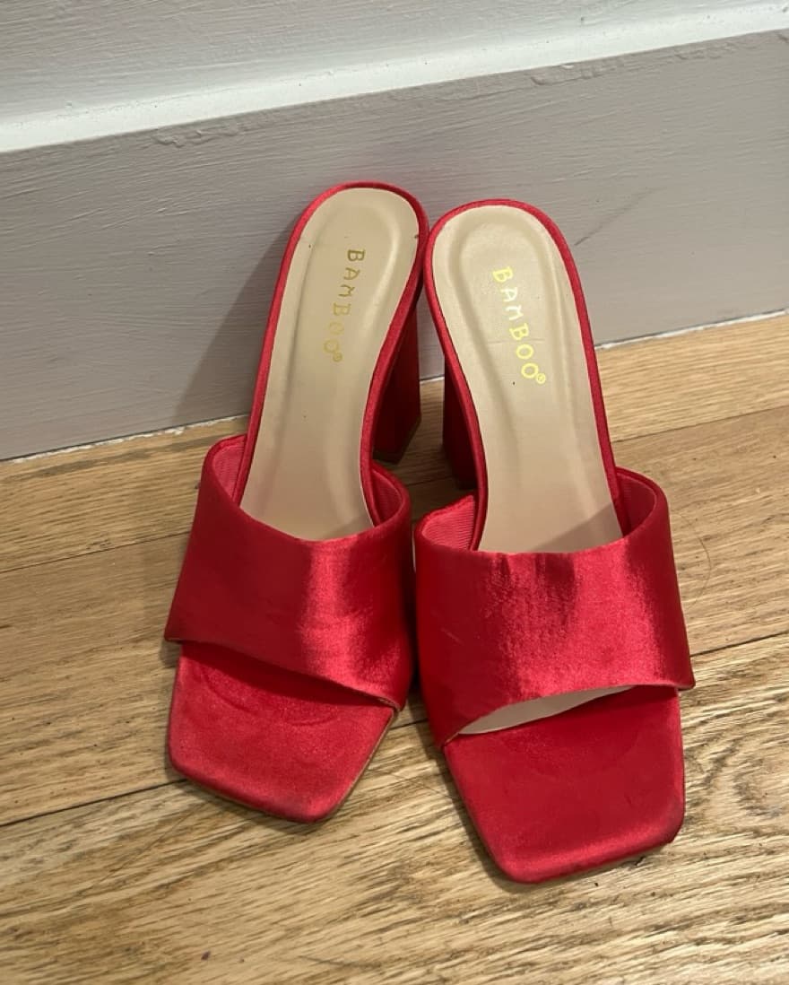 Hot Pink Heeled Mules  - Image 4