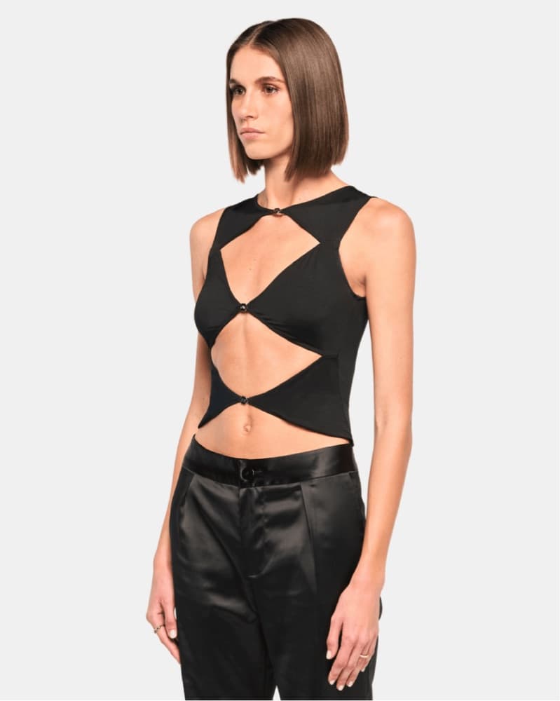 OW Collection Chiara Black Cutout Top - Image 3