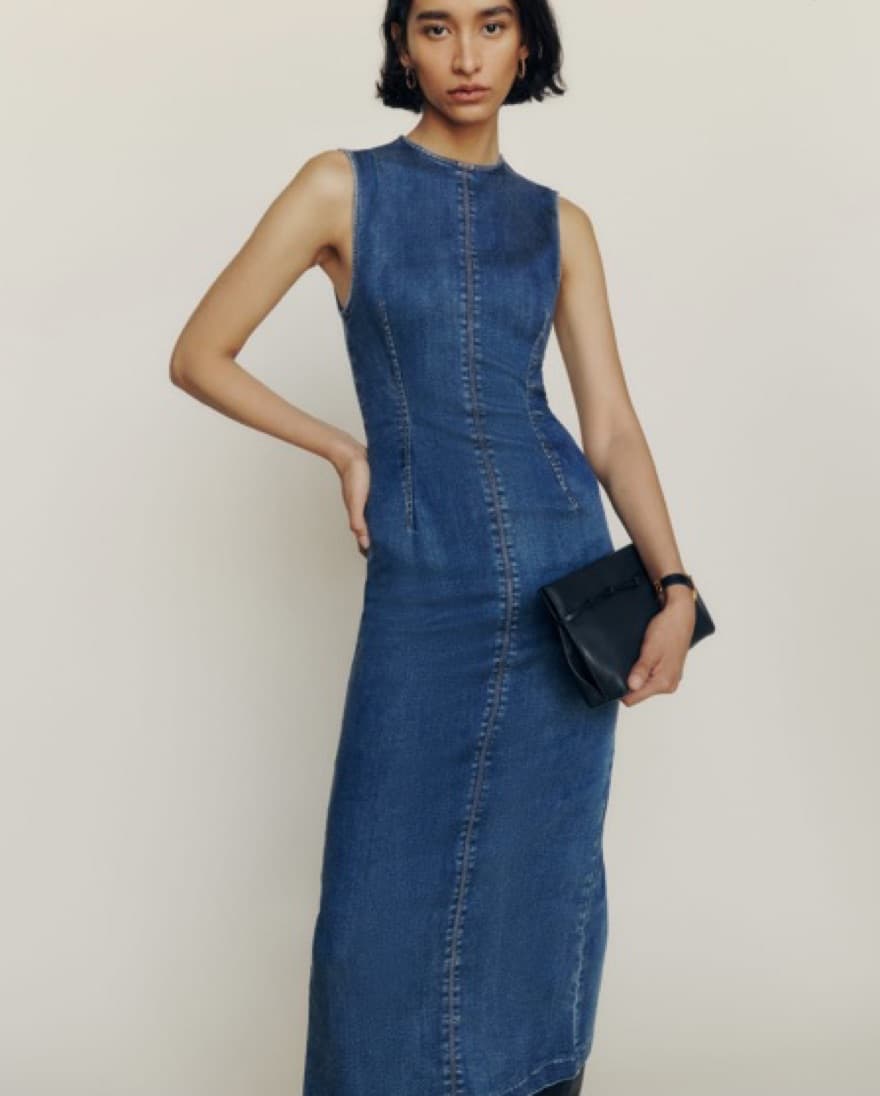 Reformation Kendi Denim Midi Dress - Image 3