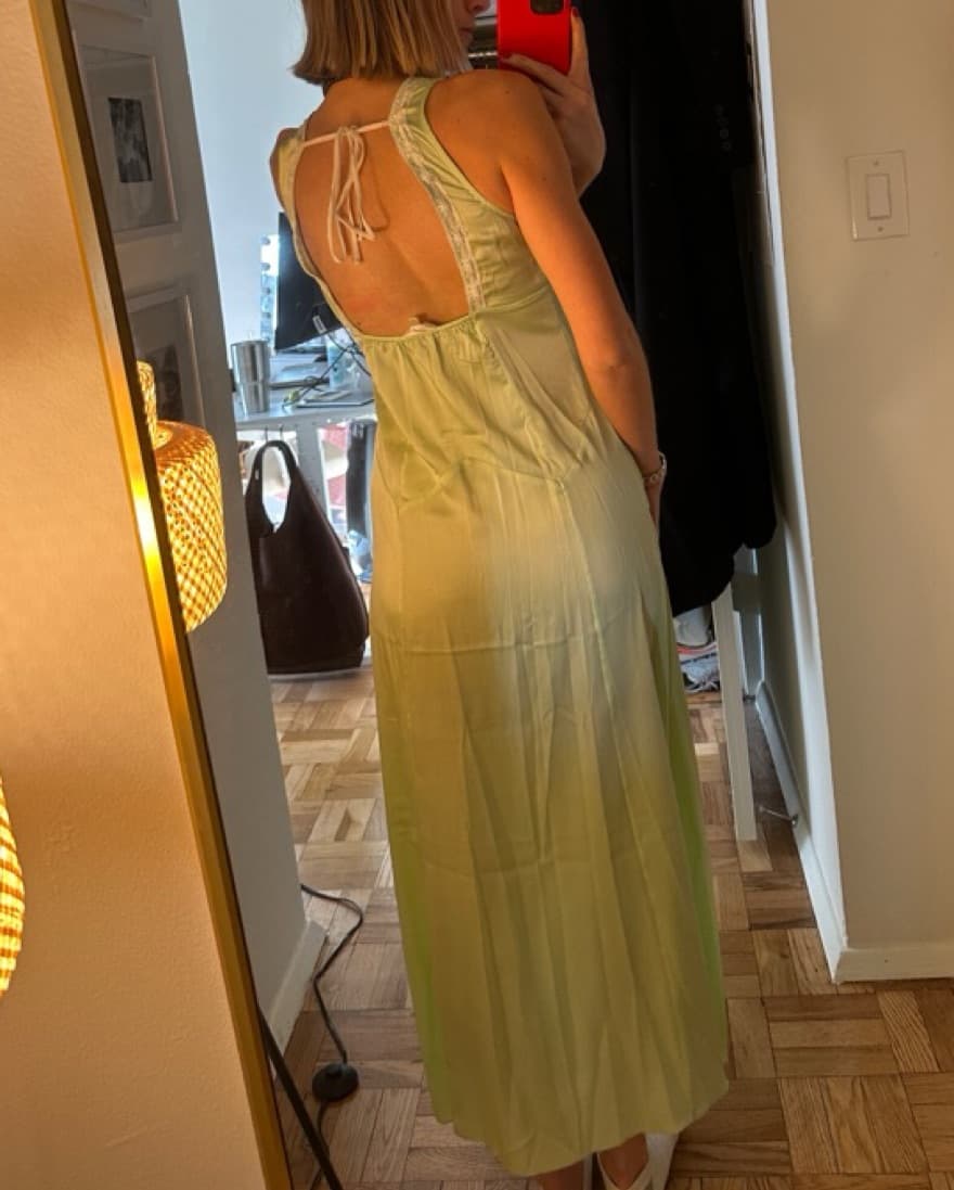 Love Shack Fancy Green Silk Dress - Image 3