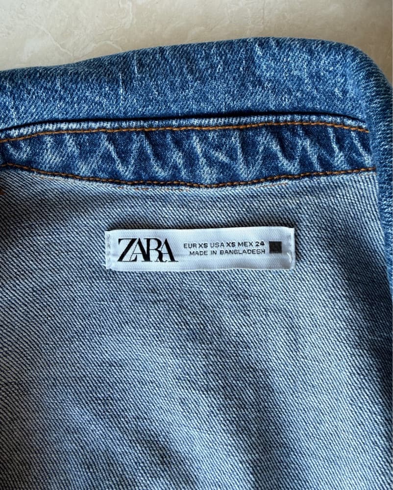 Zara Denim Button Up Mini Dress Xs - Image 2