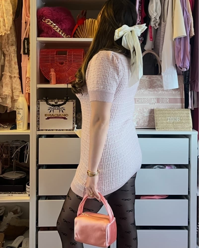 LoveShackFancy Pink Tweed mini Dress - Image 5